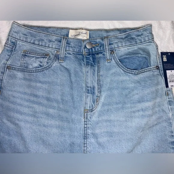 NWT Wild Fable Women's Light Blue Denim Front Slit Skirt Size 6 - Picture 3 of 6